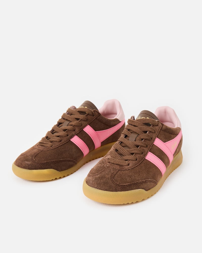 Gola Torpedo Dark Brown & Pink Trainers