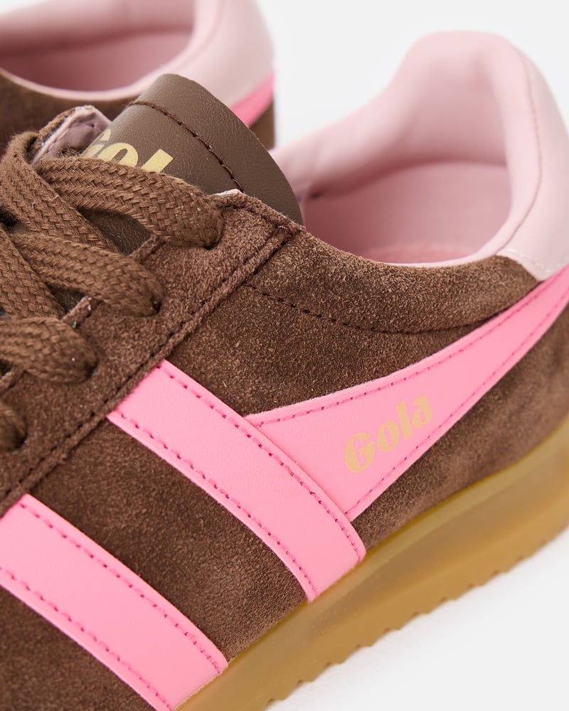 Gola Torpedo Dark Brown & Pink Trainers