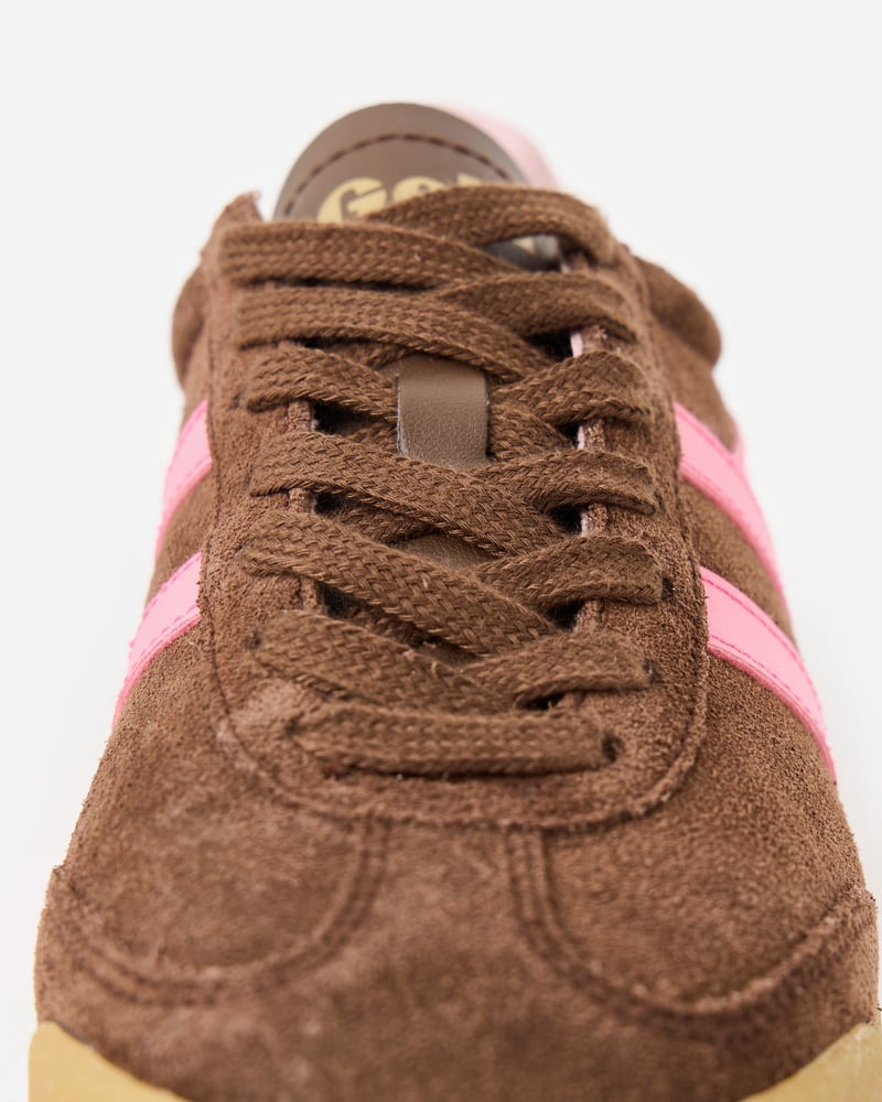 Gola Torpedo Dark Brown & Pink Trainers