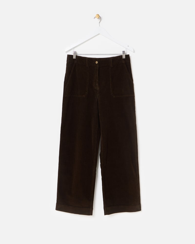 Chocolate Brown Corduroy Wide Leg Trousers