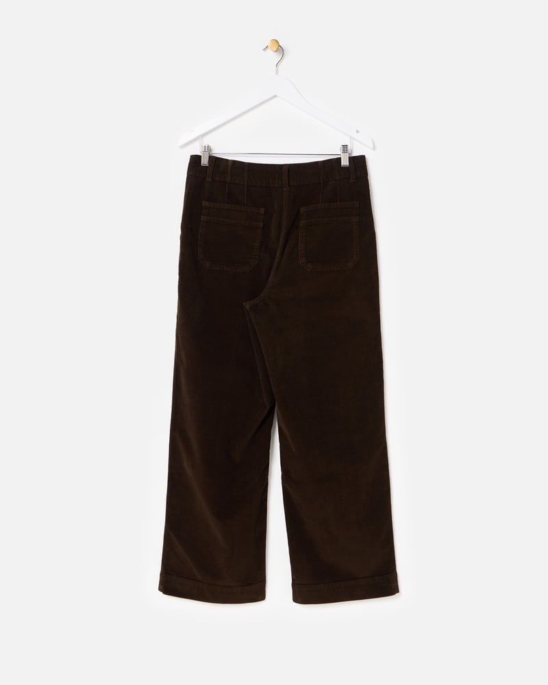 Chocolate Brown Corduroy Wide Leg Trousers