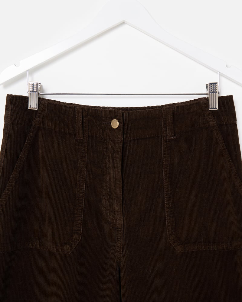 Chocolate Brown Corduroy Wide Leg Trousers