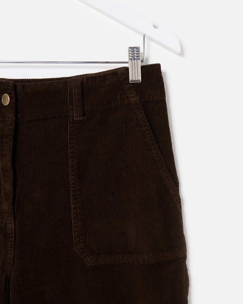 Chocolate Brown Corduroy Wide Leg Trousers