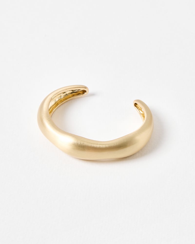 Beatrice Brushed Gold Tone Puffy Bangle