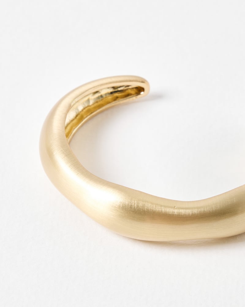 Beatrice Brushed Gold Tone Puffy Bangle
