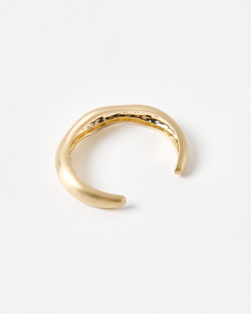 Beatrice Brushed Gold Tone Puffy Bangle