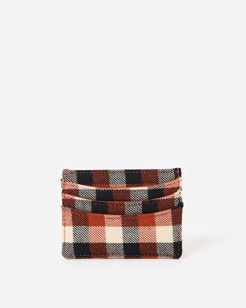 Amy Burnt Orange & Black Checked Bow Card Holder