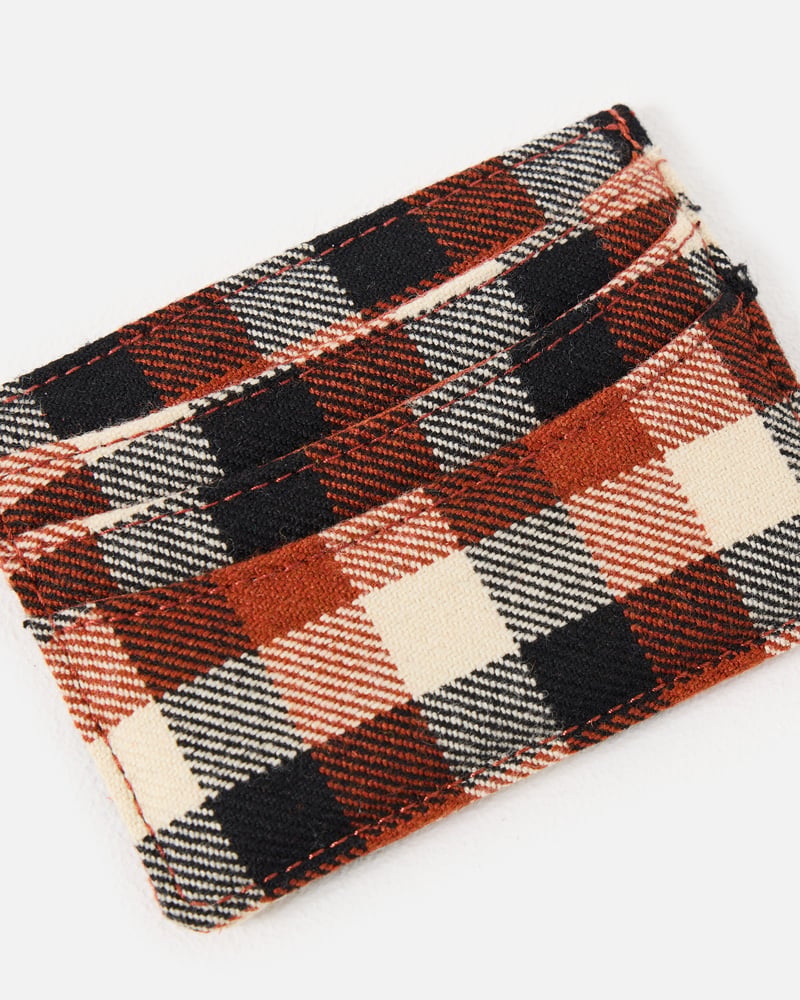 Amy Burnt Orange & Black Checked Bow Card Holder