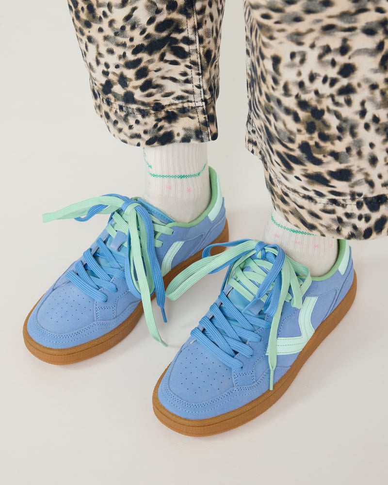 Victoria Smash Blue & Green Suede Trainers