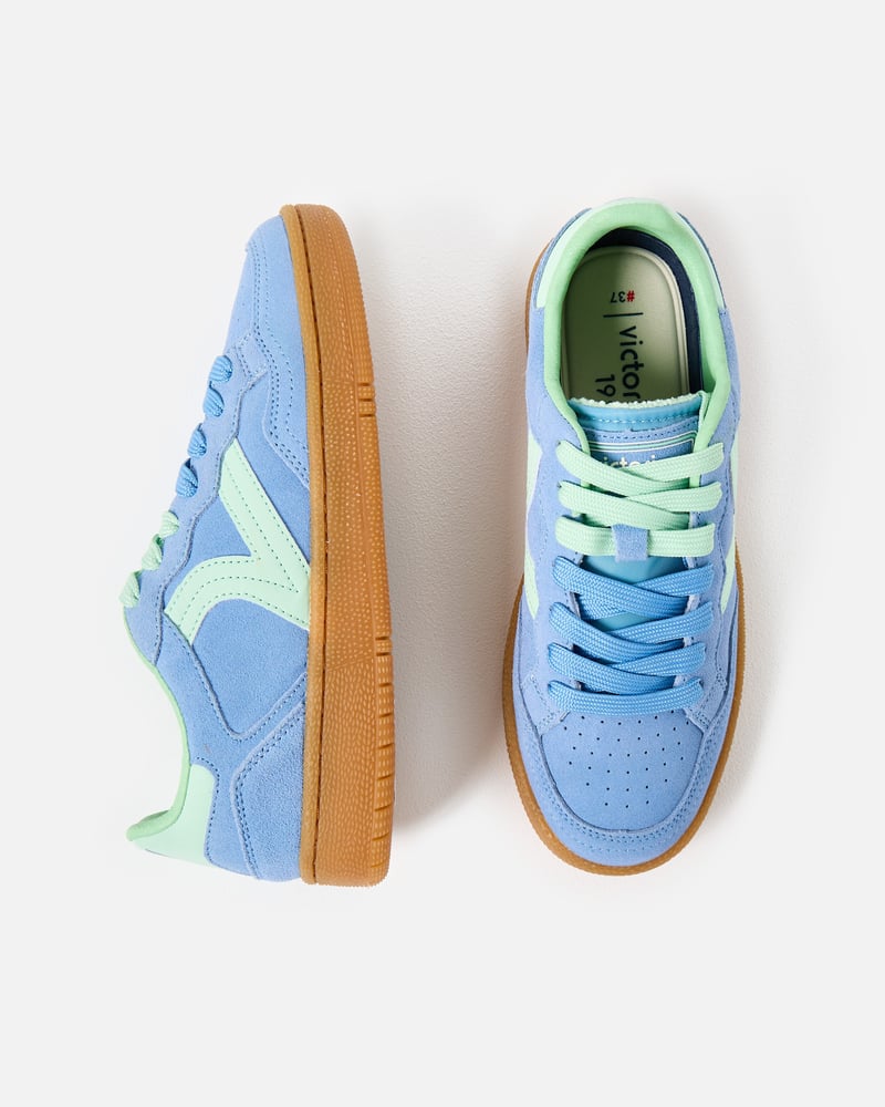 Victoria Smash Blue & Green Suede Trainers