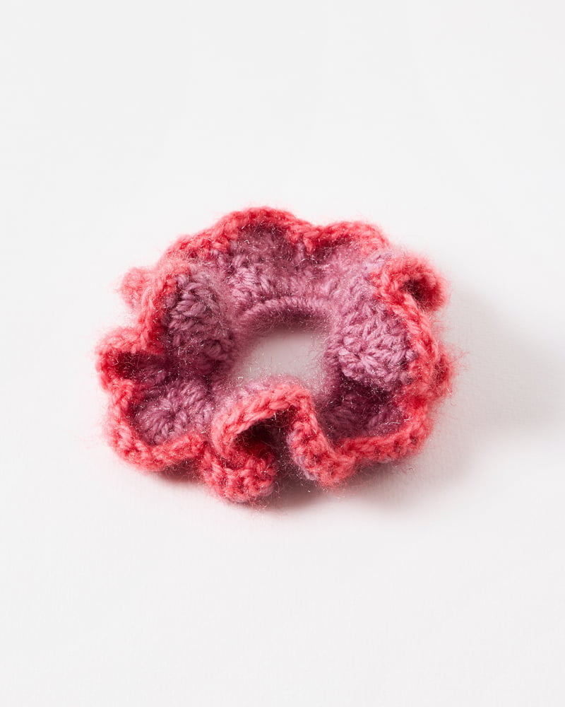 Addina Crochet Tipped Edge Frill Scrunchie
