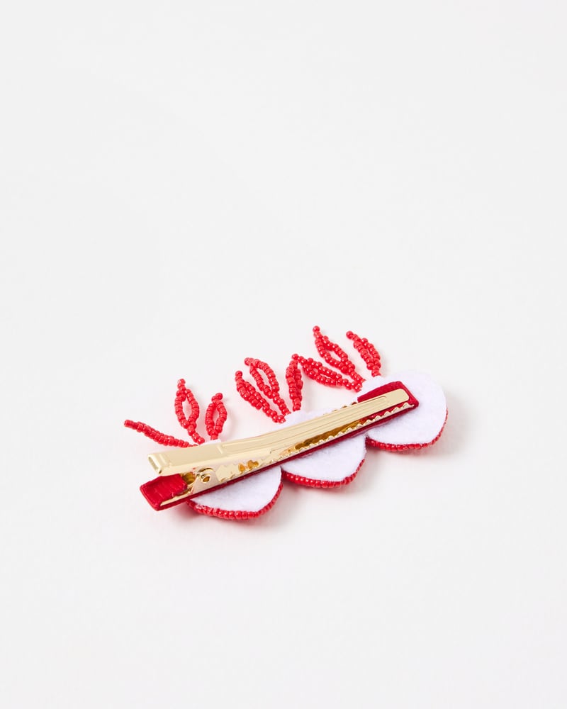 Rowan Radish Red Beaded Hair Clip
