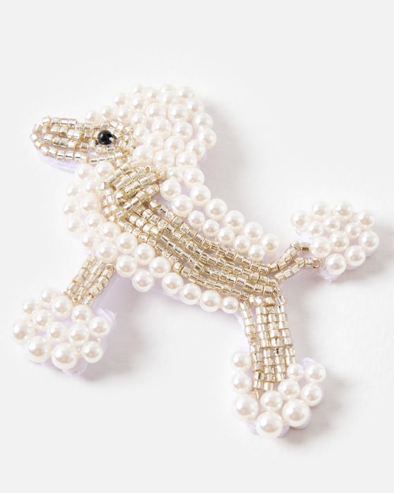 Georgette Bead & Faux Pearl Poodle Hair Clip