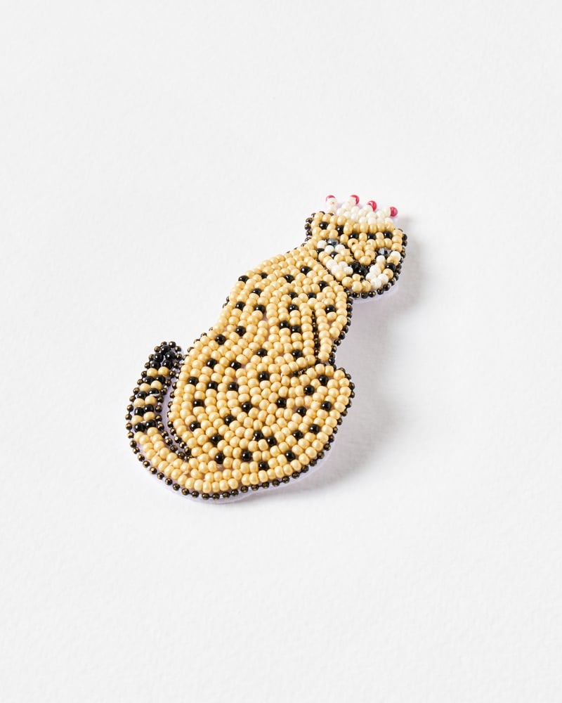 Lena Leopard Beaded Hair Clip