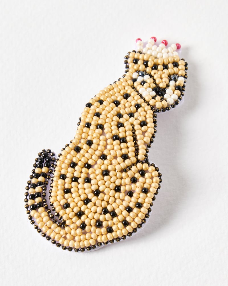 Lena Leopard Beaded Hair Clip