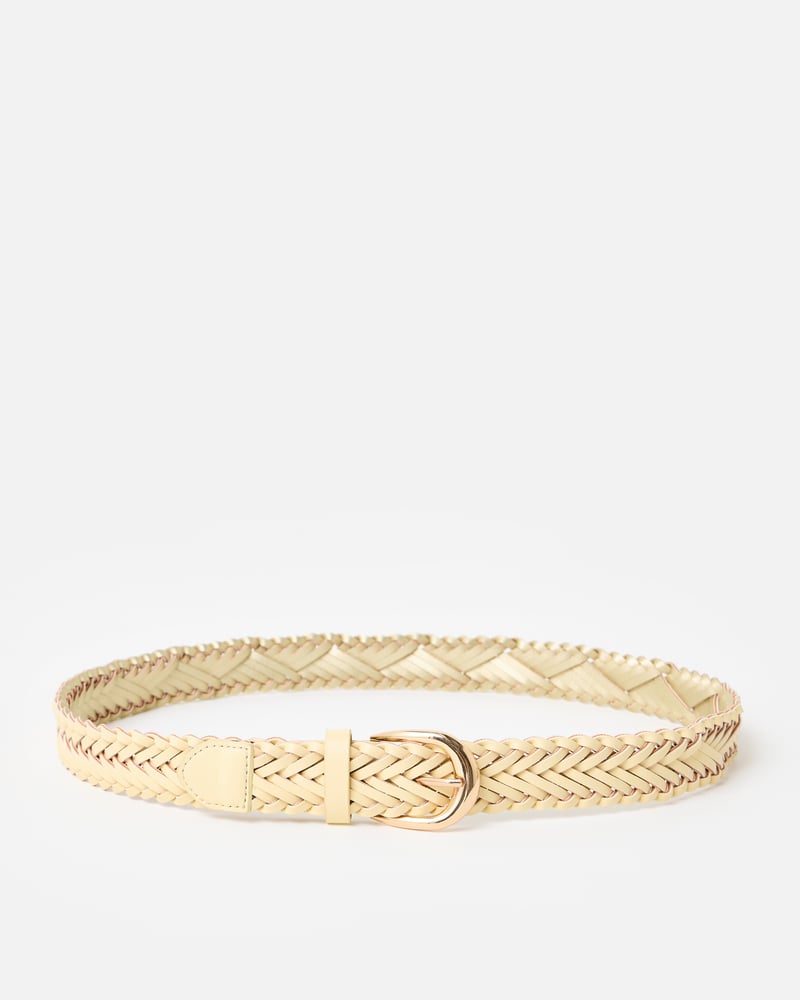 Butter Yellow Weave Jeans Belt