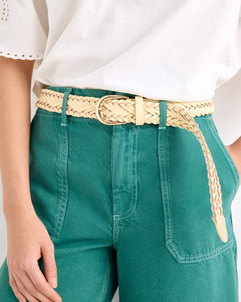Butter Yellow Weave Jeans Belt