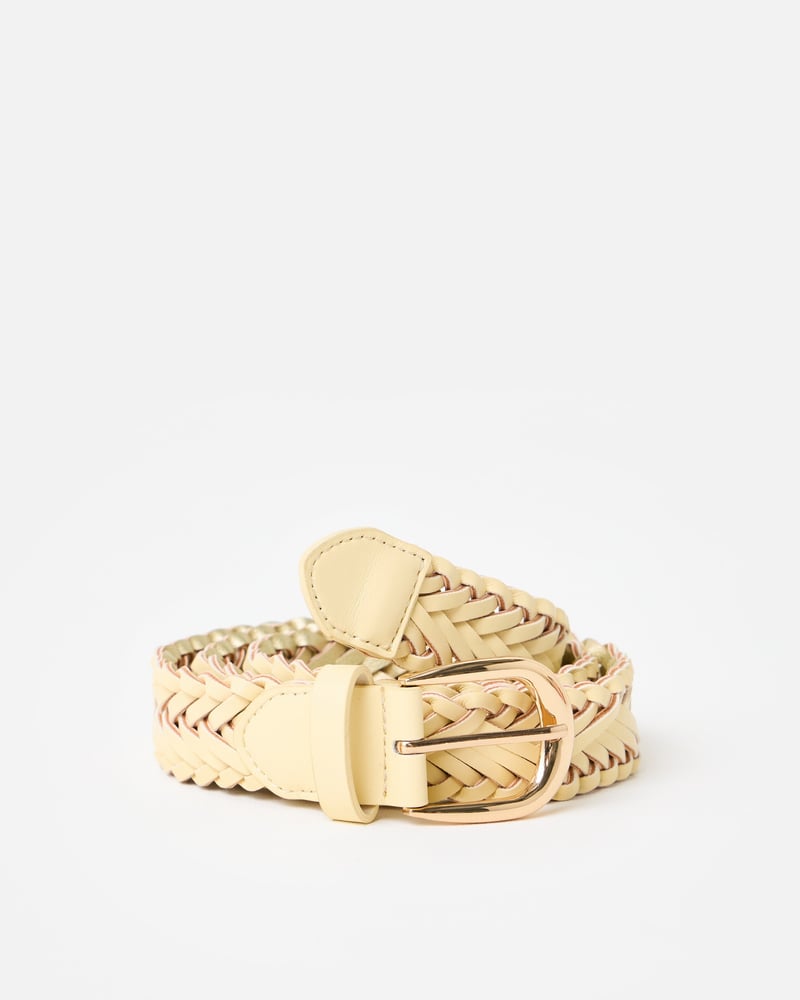 Butter Yellow Weave Jeans Belt