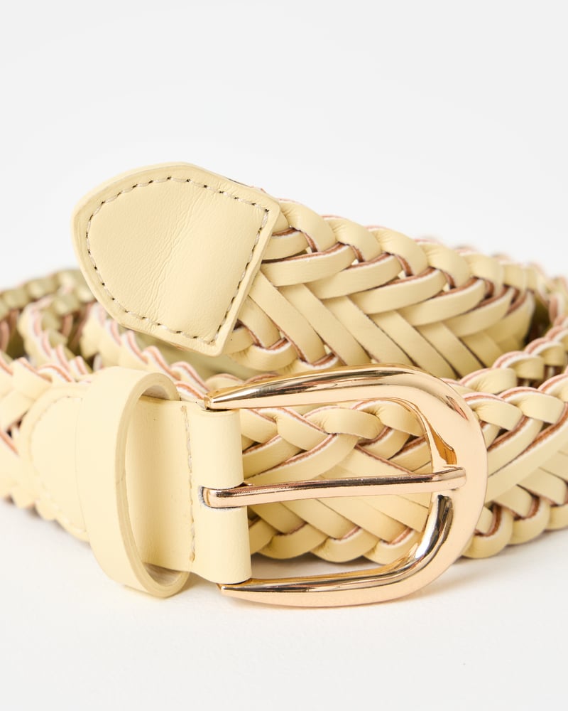 Butter Yellow Weave Jeans Belt