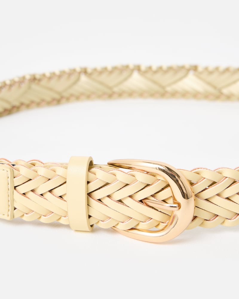 Butter Yellow Weave Jeans Belt