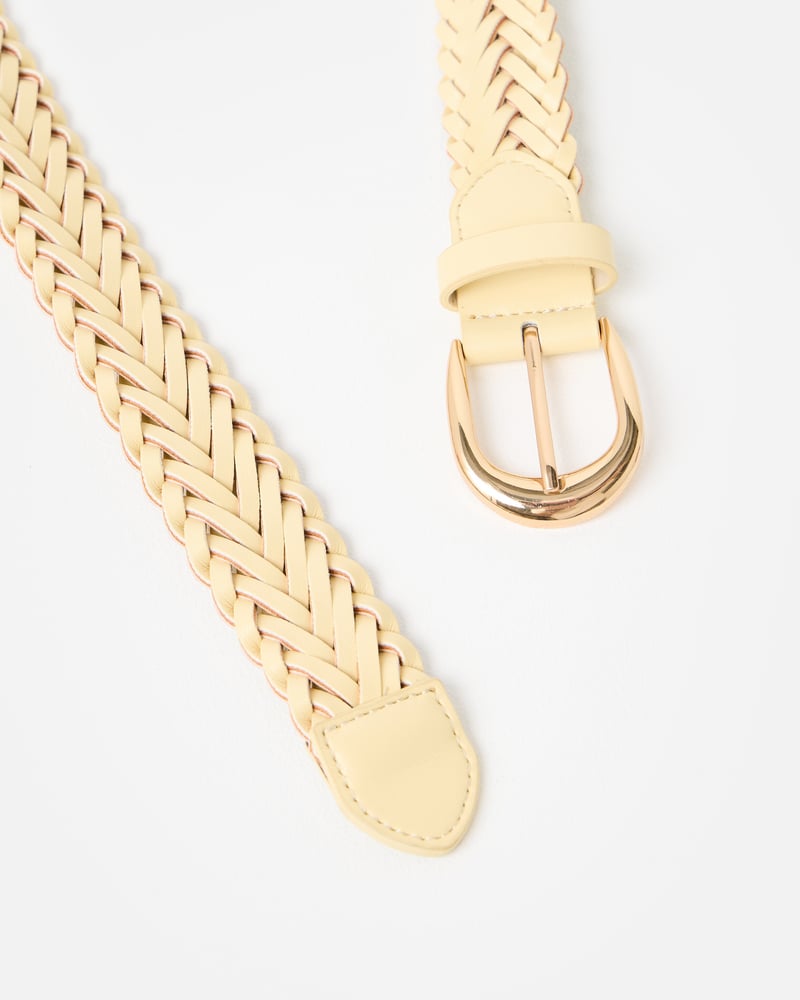 Butter Yellow Weave Jeans Belt