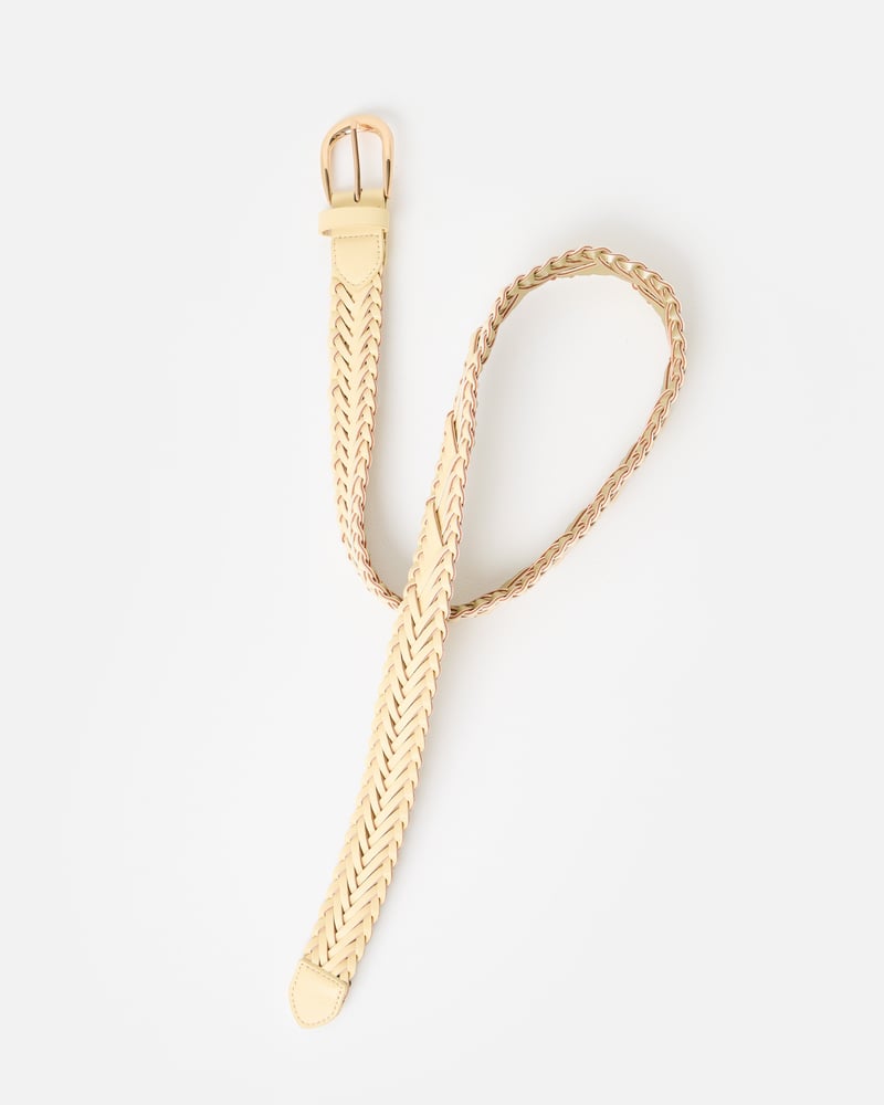 Butter Yellow Weave Jeans Belt
