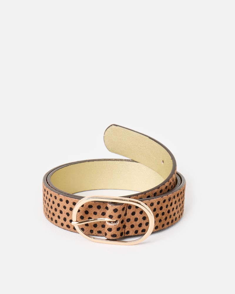 Mocha Brown & Black Polka Dot Jeans Belt