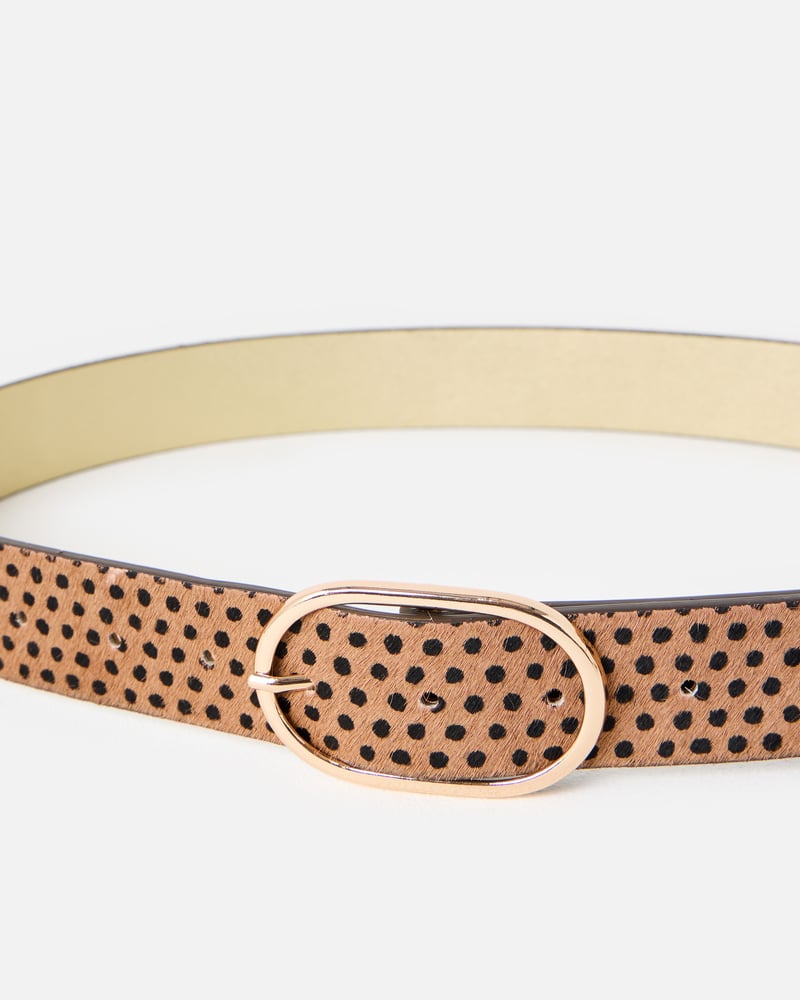 Mocha Brown & Black Polka Dot Jeans Belt