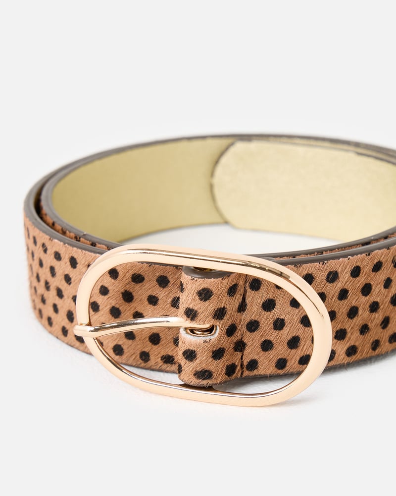 Mocha Brown & Black Polka Dot Jeans Belt