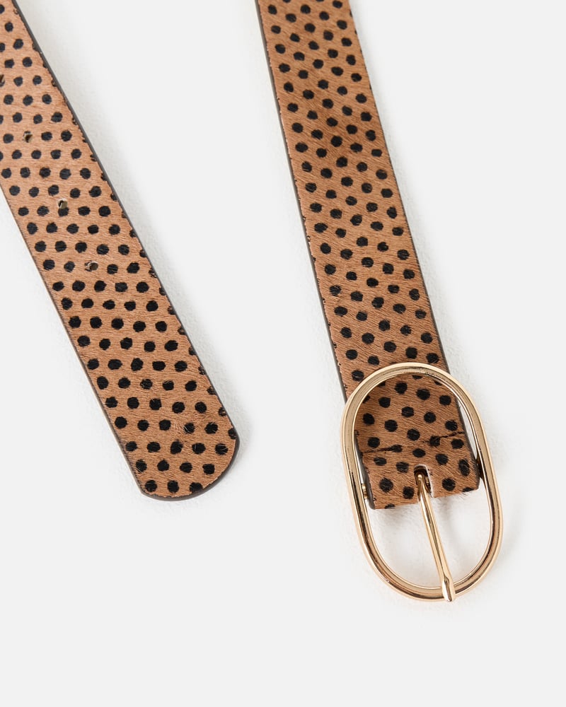 Mocha Brown & Black Polka Dot Jeans Belt