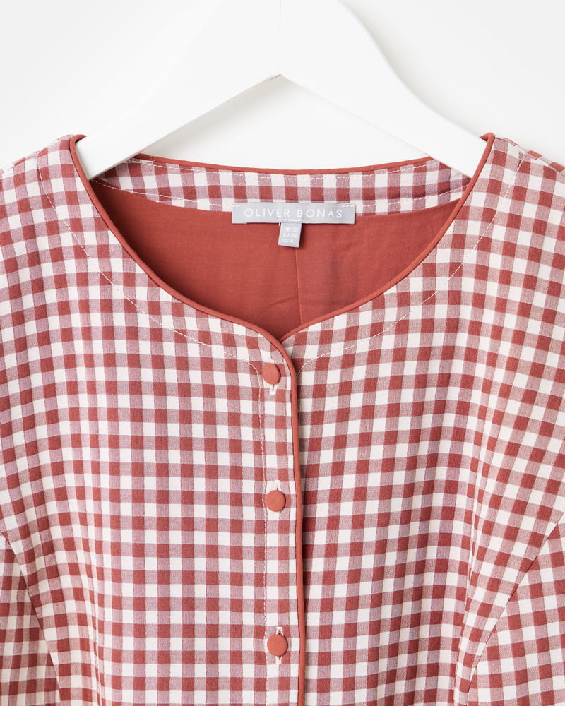 Brown Gingham Tailored Waistcoat