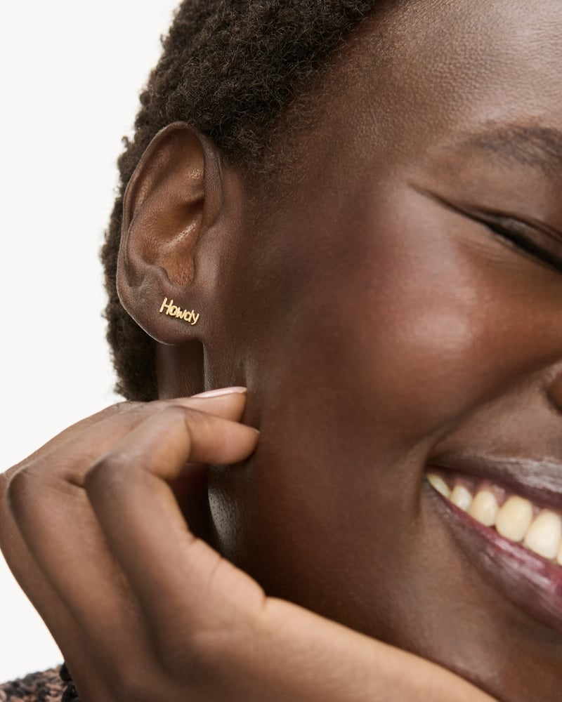 Howdy Y'All Gold Plated Stud Earrings