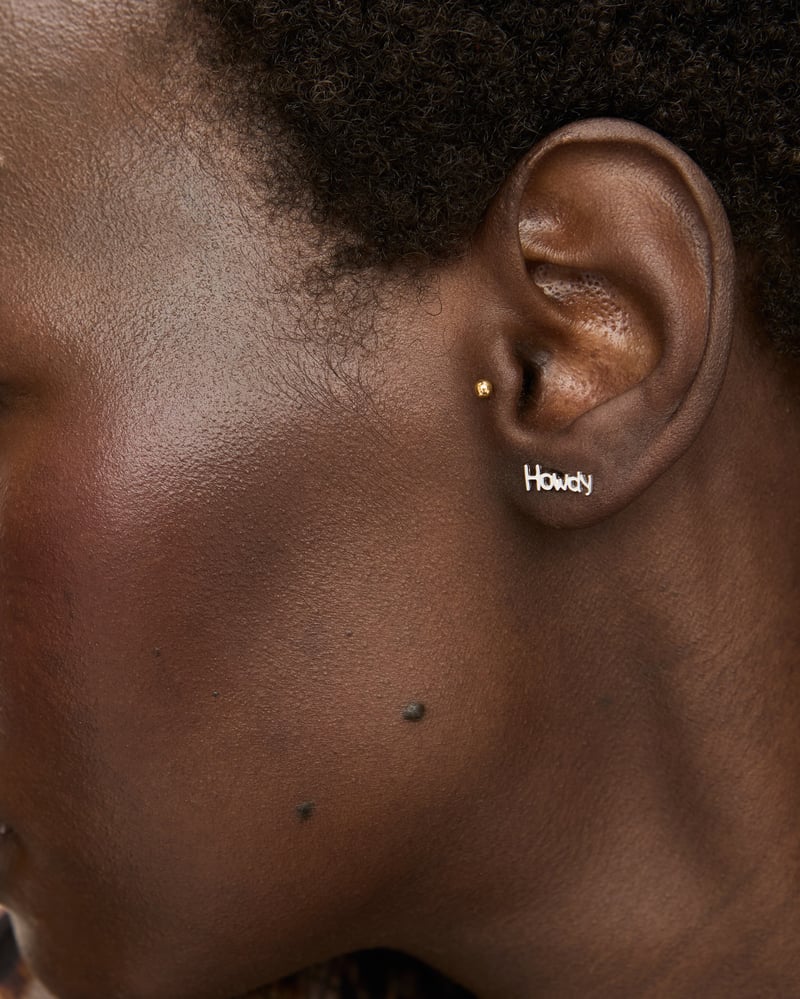 Howdy Y'All Silver Stud Earrings