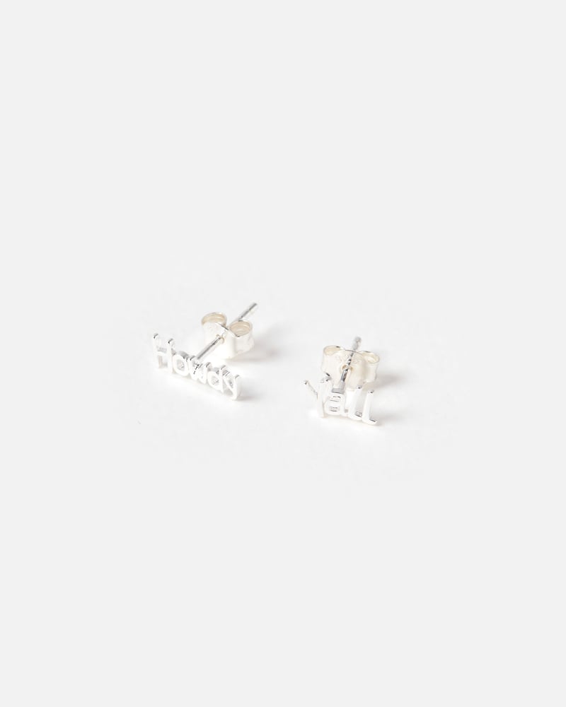 Howdy Y'All Silver Stud Earrings
