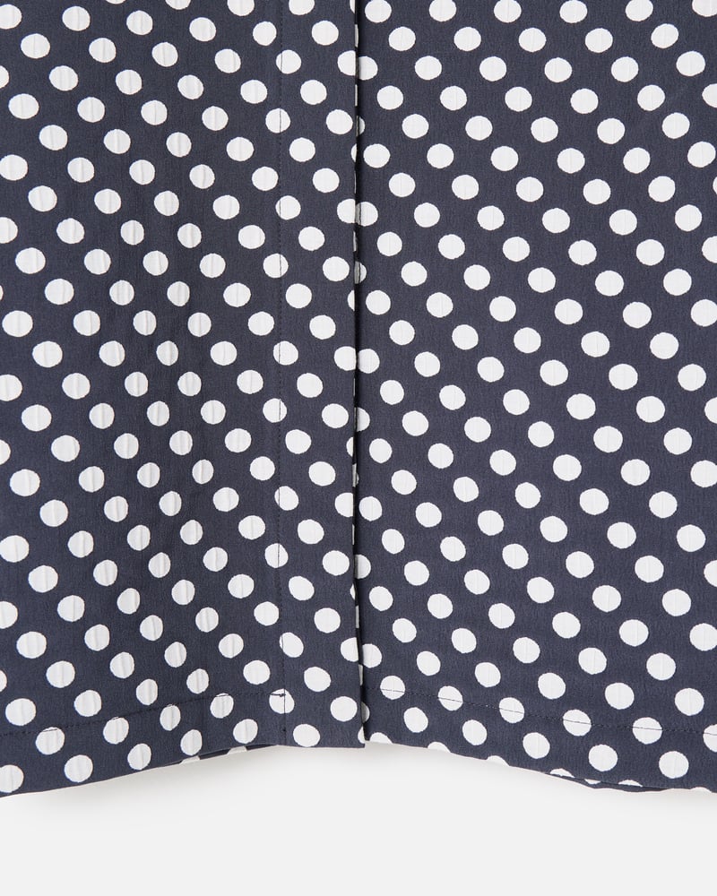 Monochrome Polka Dot Jacquard Puff Sleeve Top