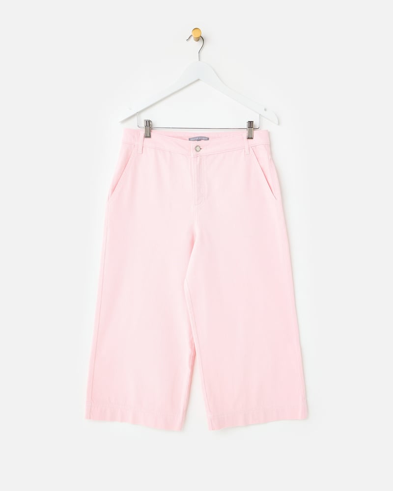 Light Pink Cropped Ultra Wide Leg Jeans