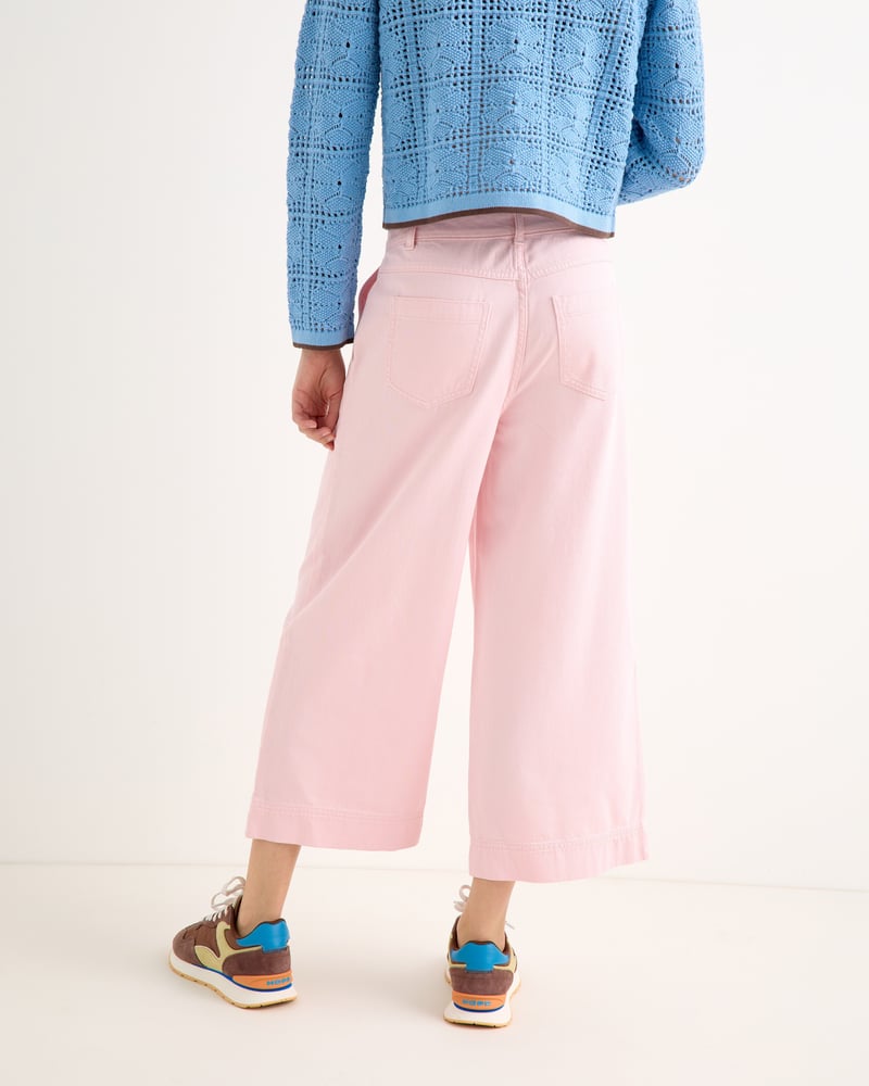Light Pink Cropped Ultra Wide Leg Jeans