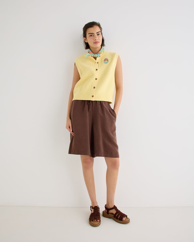 Yellow Button Up Knitted Waistcoat