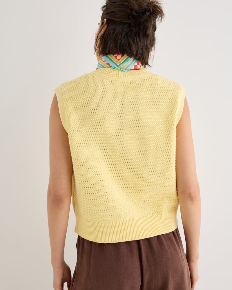 Yellow Button Up Knitted Waistcoat