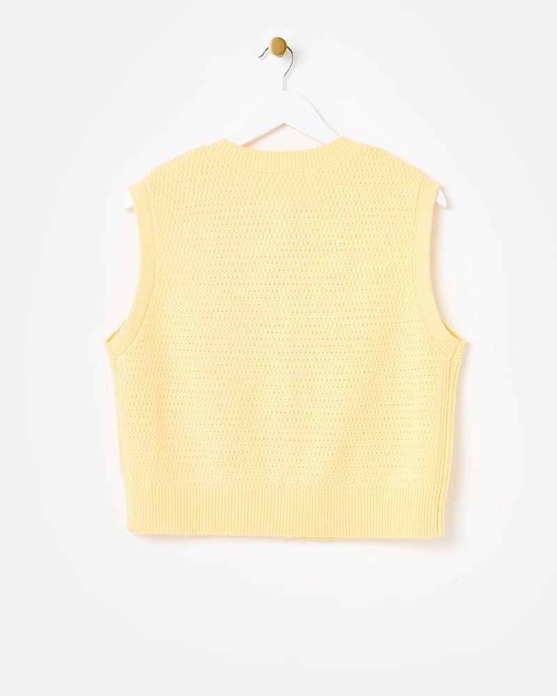 Yellow Button Up Knitted Waistcoat