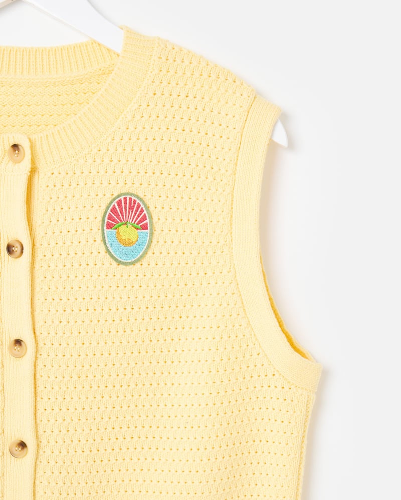 Yellow Button Up Knitted Waistcoat