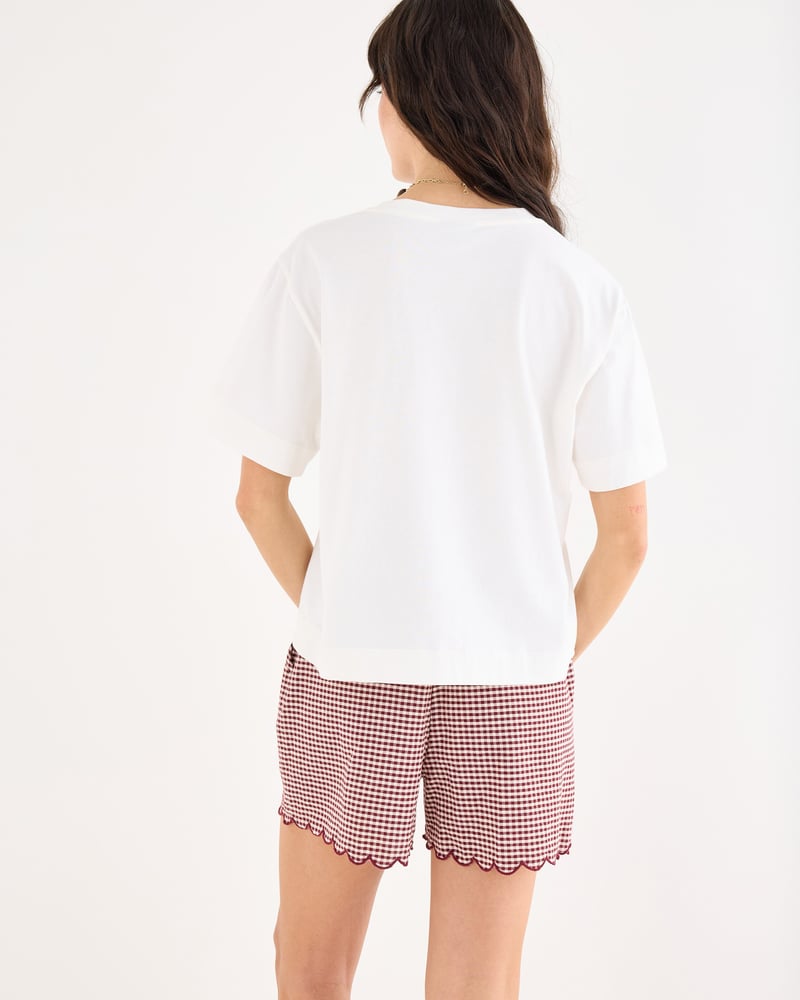 White La Frutta Market Cotton Graphic T-Shirt