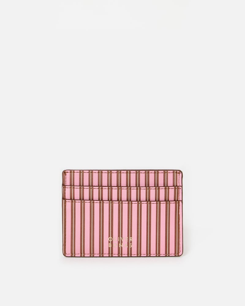 Pink & Brown Striped Fish Card Holder