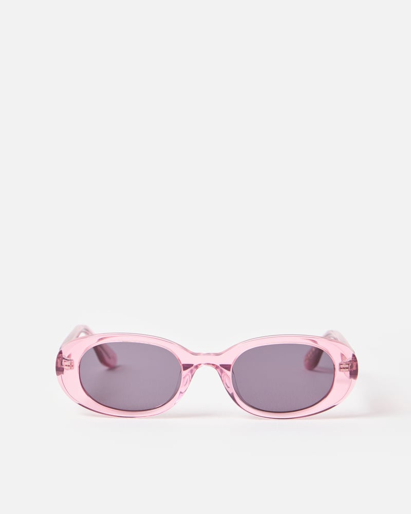 Pink Crystal Oval Acetate Sunglasses