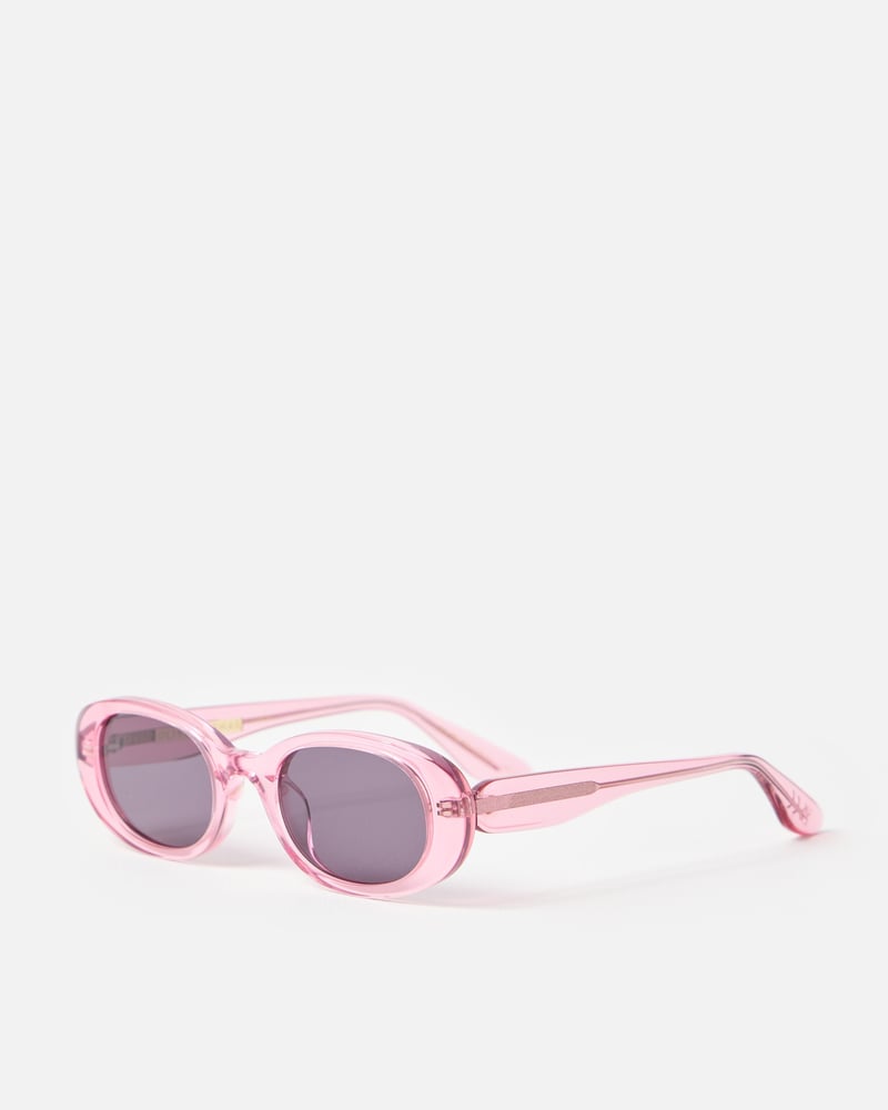 Pink Crystal Oval Acetate Sunglasses