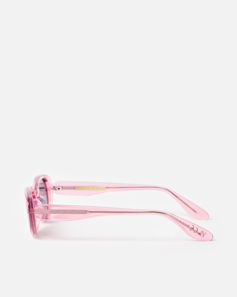 Pink Crystal Oval Acetate Sunglasses