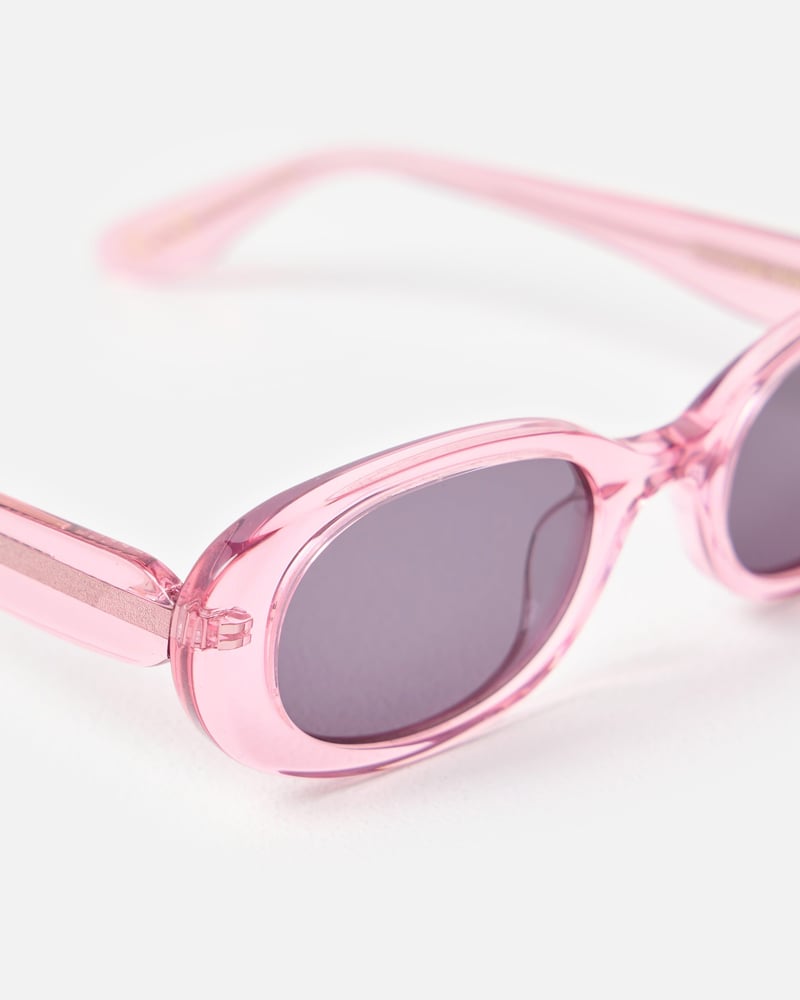 Pink Crystal Oval Acetate Sunglasses