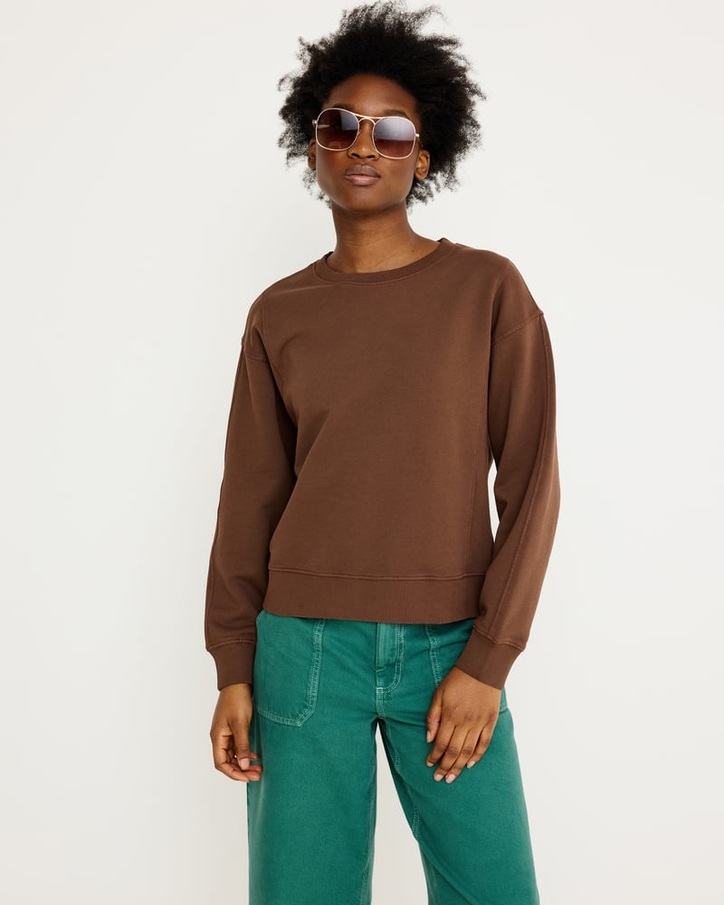 Chocolate Brown Seam Detail Sweatshirt