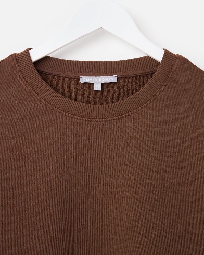 Chocolate Brown Seam Detail Sweatshirt