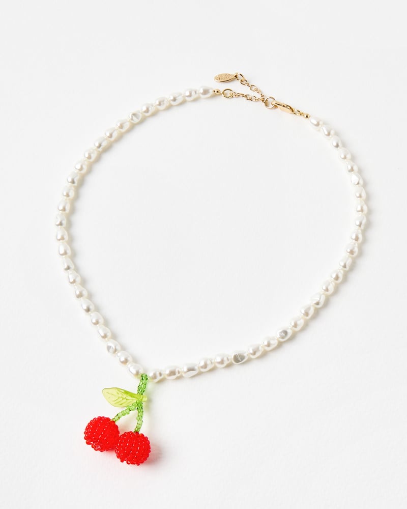 Charlene Beaded Cherry Faux Pearl Necklace